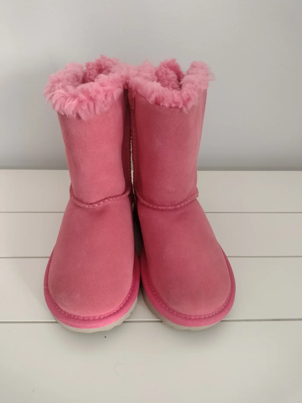 UGG Kids Pink Suede & Faux Shearling Boot